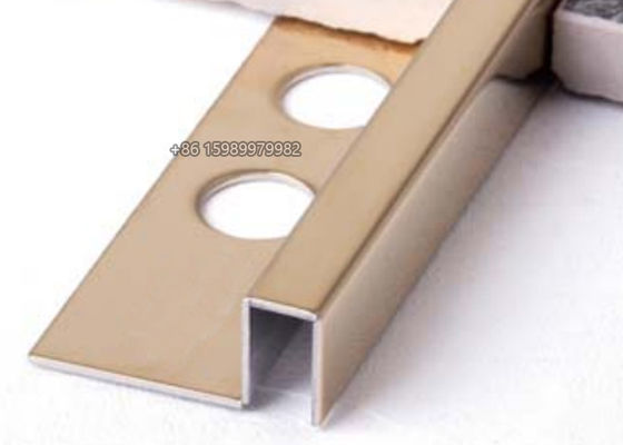 Striscia di transizione quadrata lucidata della disposizione delle mattonelle del bordo di acciaio inossidabile dell'oro SUS316